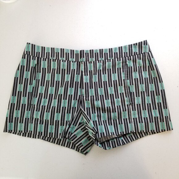 Gap 6 Chino Shorts Flat front black white green geometric faux pockets - Picture 1 of 6